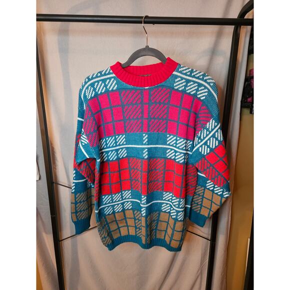 Vintage Geometric Knit Sweater Size Small/Medium - Picture 1 of 7